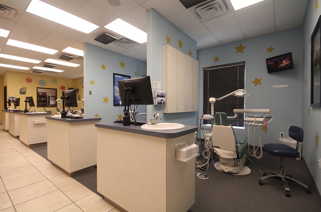 Row of dental treatment rooms