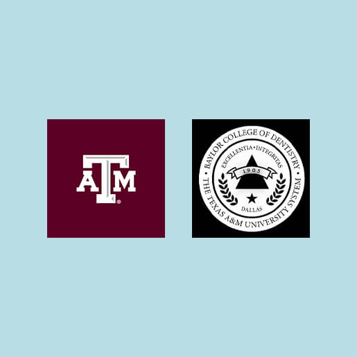 Texas A&M and Baylor College of Dentistry logos